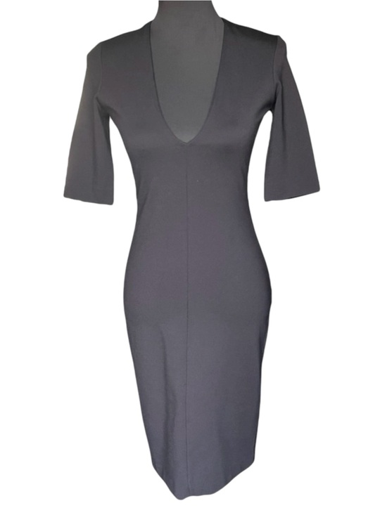Aritzia Dresses & Skirts - Aritzia Babaton Black V-Neck Elbow Sleeve Leon Midi Bodycon Dress (2)